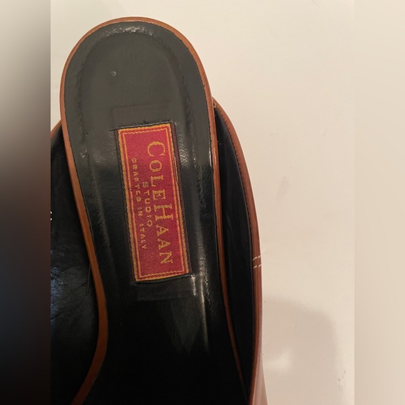 Cole Haan Leather Slide Mules with Gold Details - Picture 3 of 4